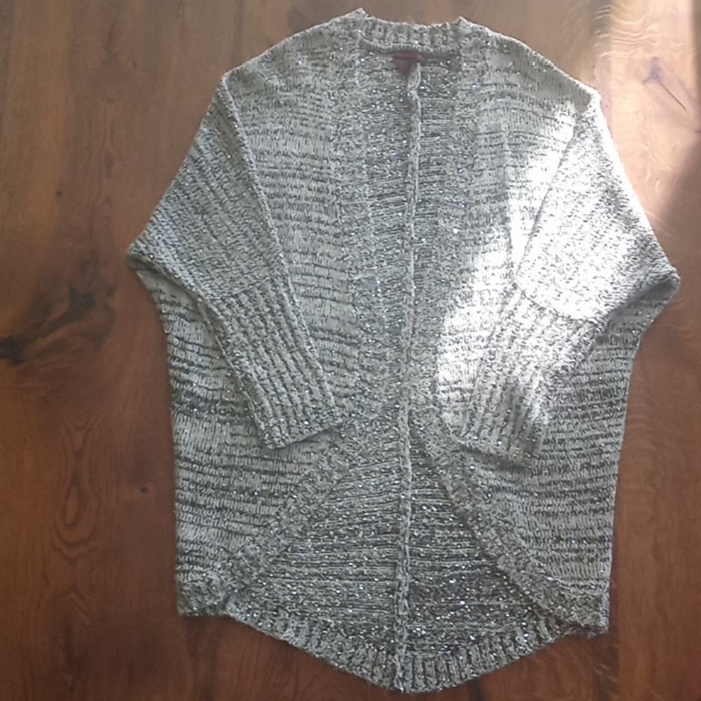 Material Girl Shimmering Silver Cardigan